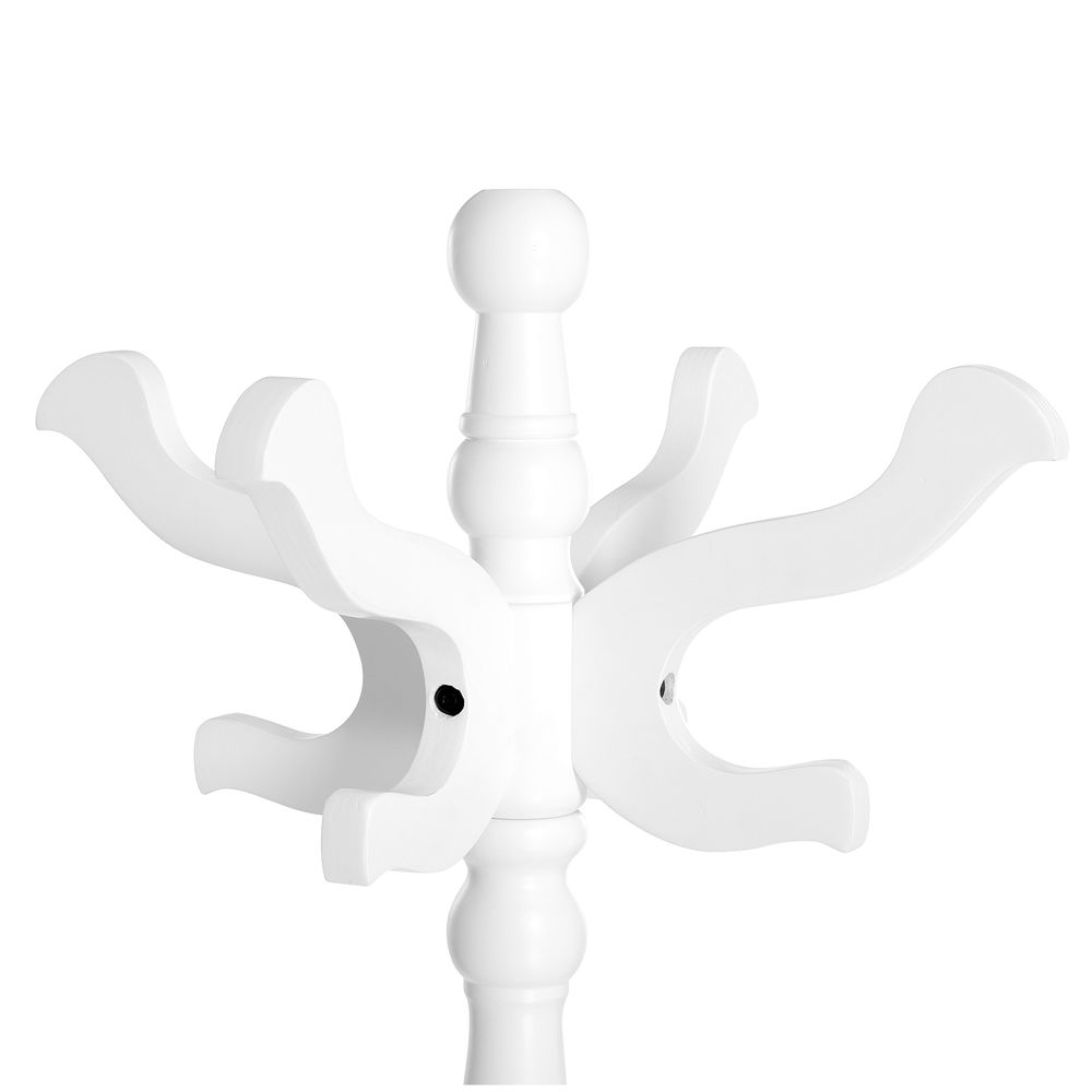 Coat Rack - Freestanding Wood Stand - 11 Hook Entryway