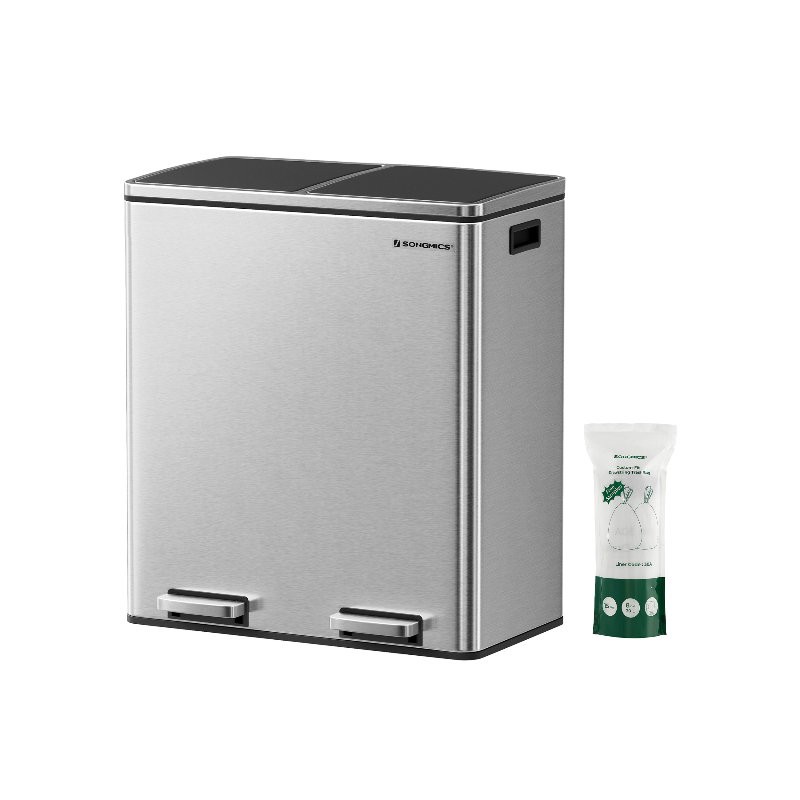 Trash Can - 2 x 8 Gallon - 2 Inner Buckets - Kitchen Use