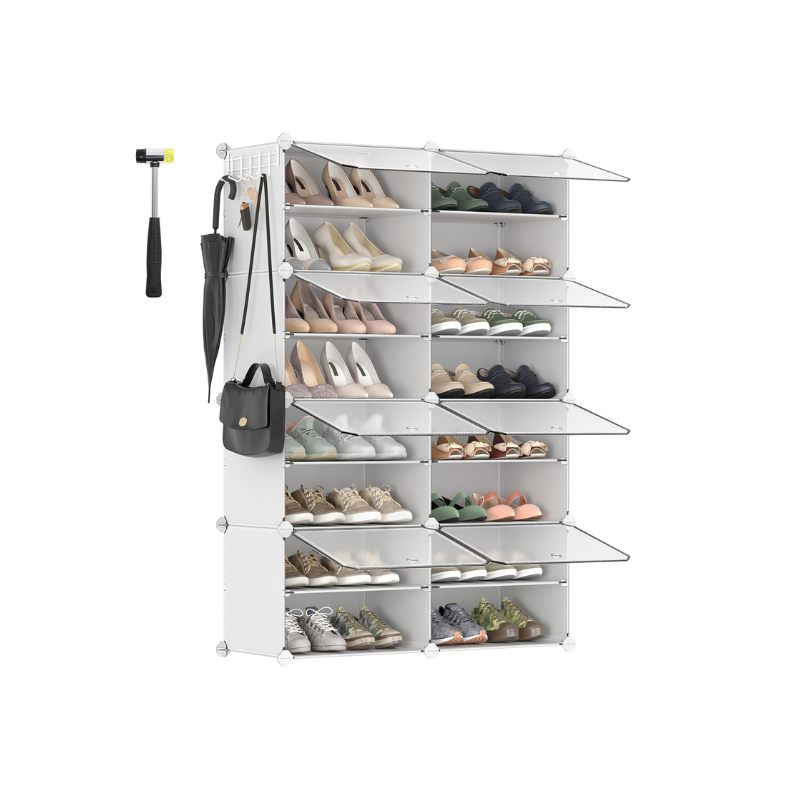 Shoe Organizer Cabinet - 6 Cubes With Doors - Holds 24 Pairs