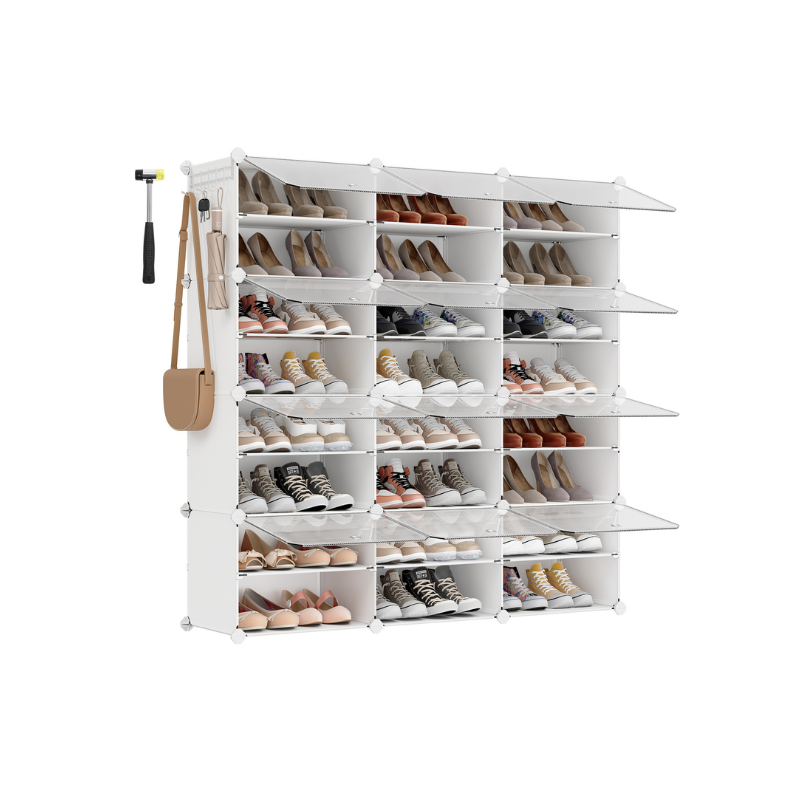 Shoe Organizer Cabinet - 6 Cubes With Doors - Holds 24 Pairs