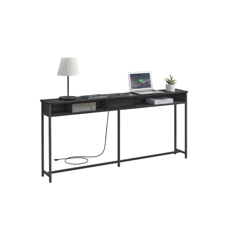 Console Table - 70 Inch - With Outlets And Shelves