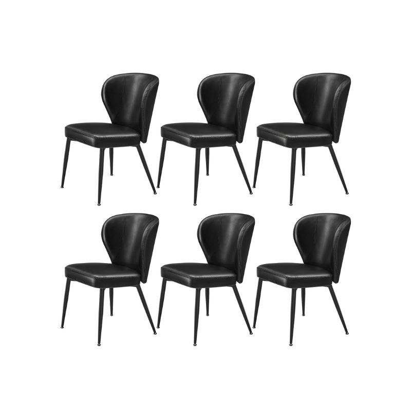 Dining Chairs Set – Padded Faux Leather Seats – Steel Legs