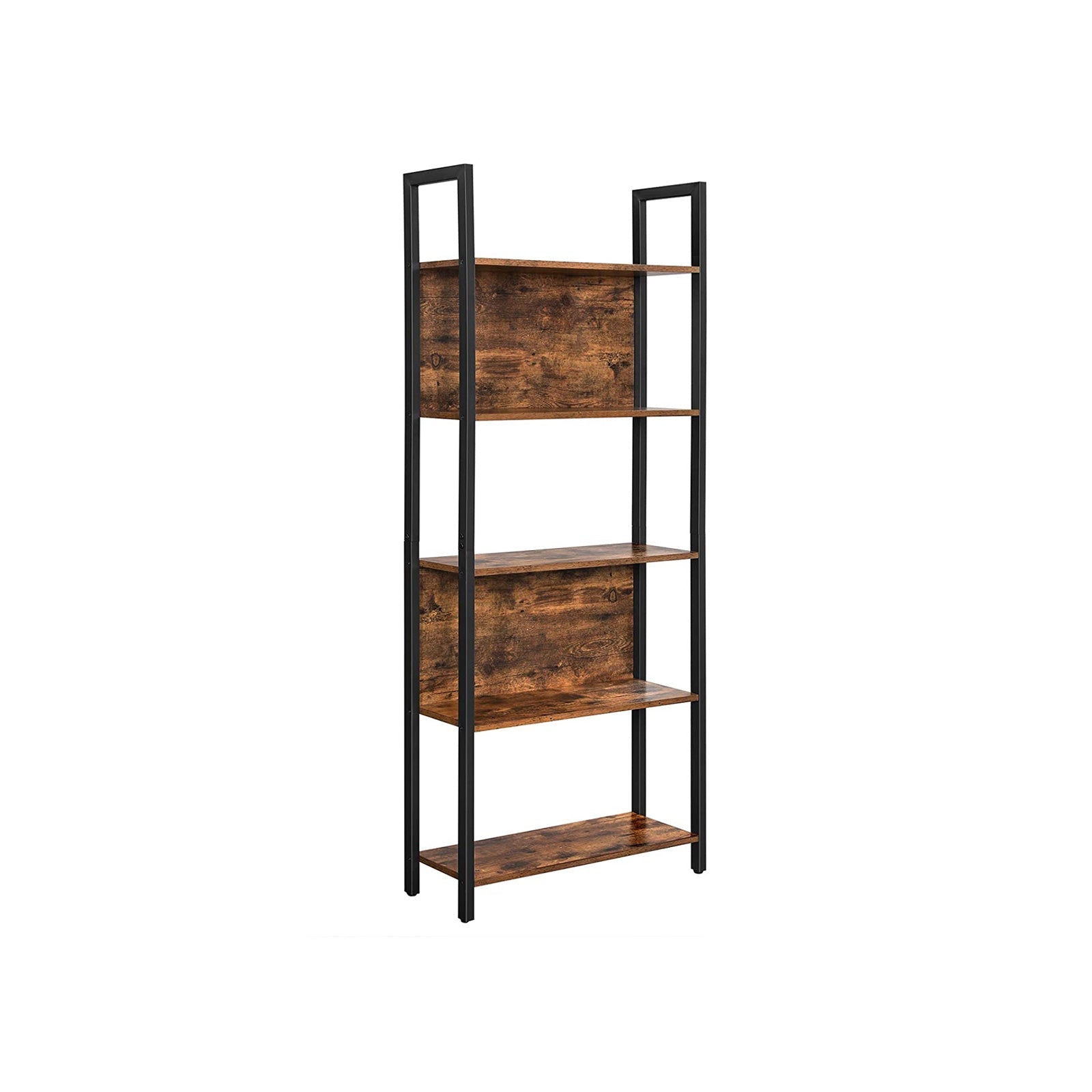 5 Tier Bookshelf With Steel Frame Tall Storage Shelving Unit