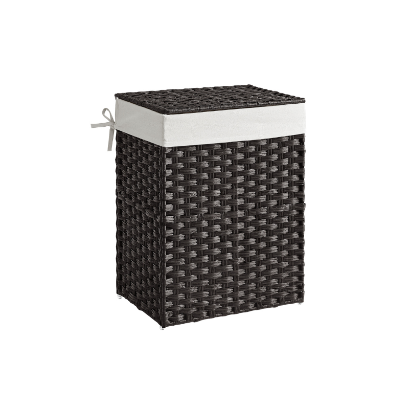 Laundry Basket With Lid - Synthetic Rattan - 23.8 Gallon