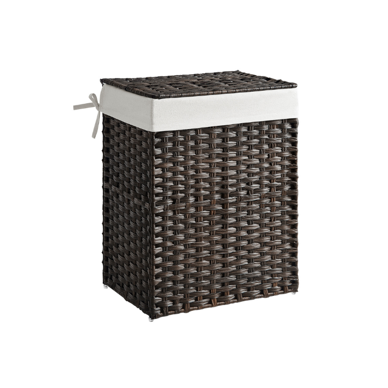 Laundry Basket With Lid - Synthetic Rattan - 23.8 Gallon