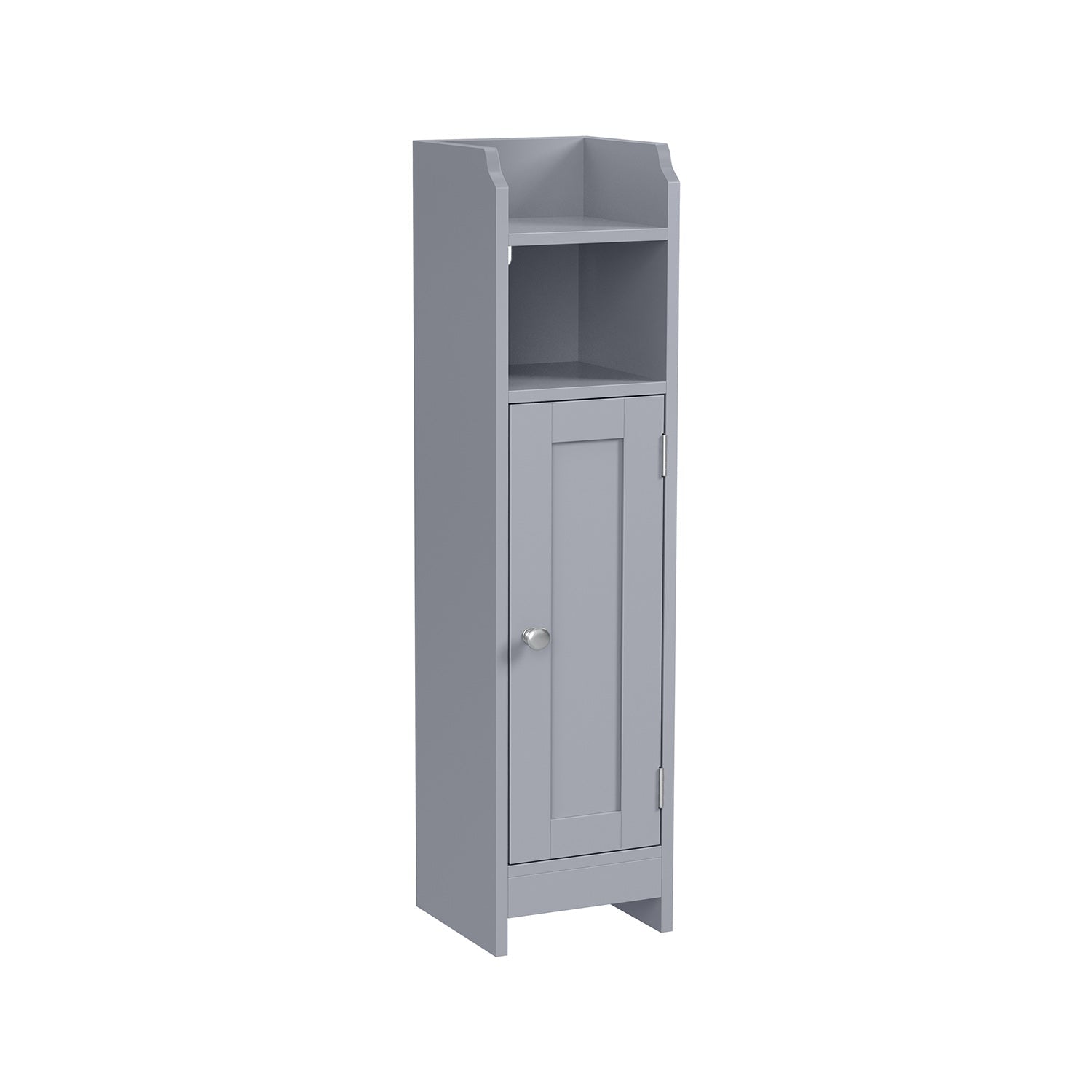 Bathroom Corner Storage Cabinet - Small Floor Unit - Adjustable Shelves