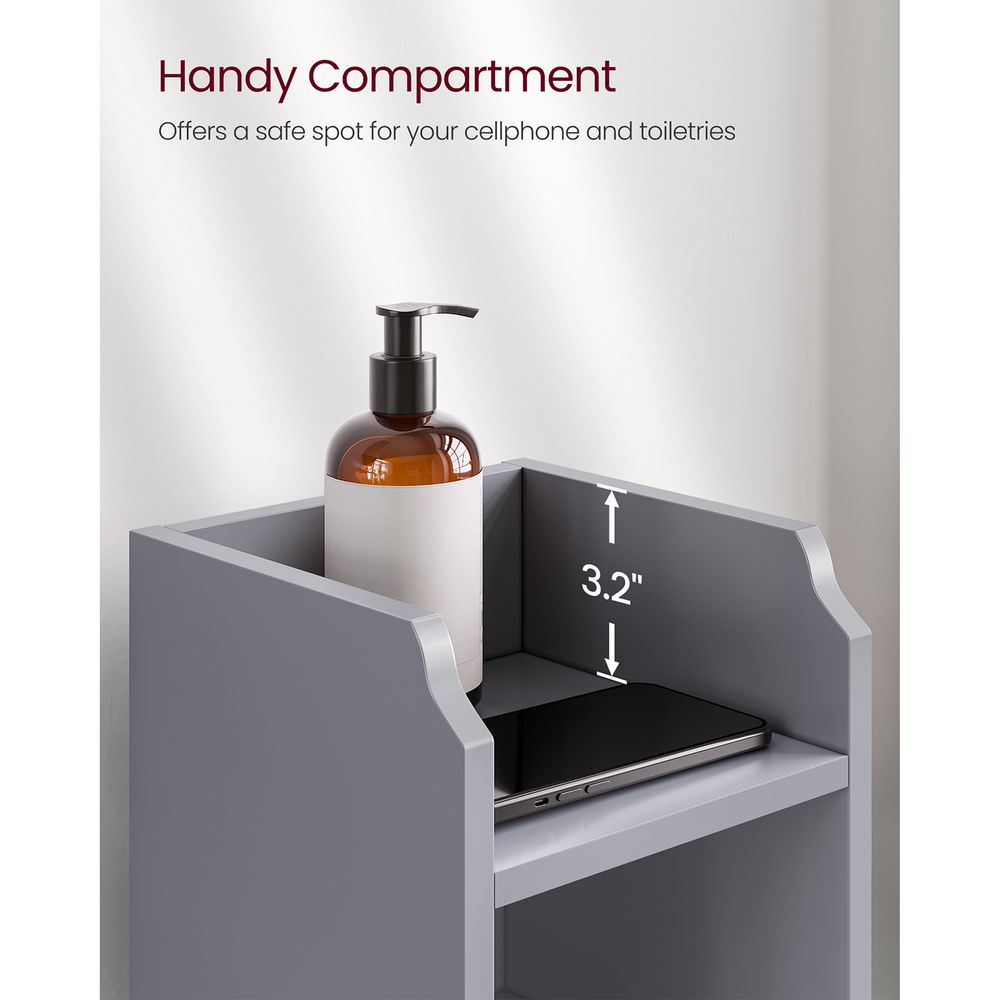 Bathroom Corner Storage Cabinet - Small Floor Unit - Adjustable Shelves