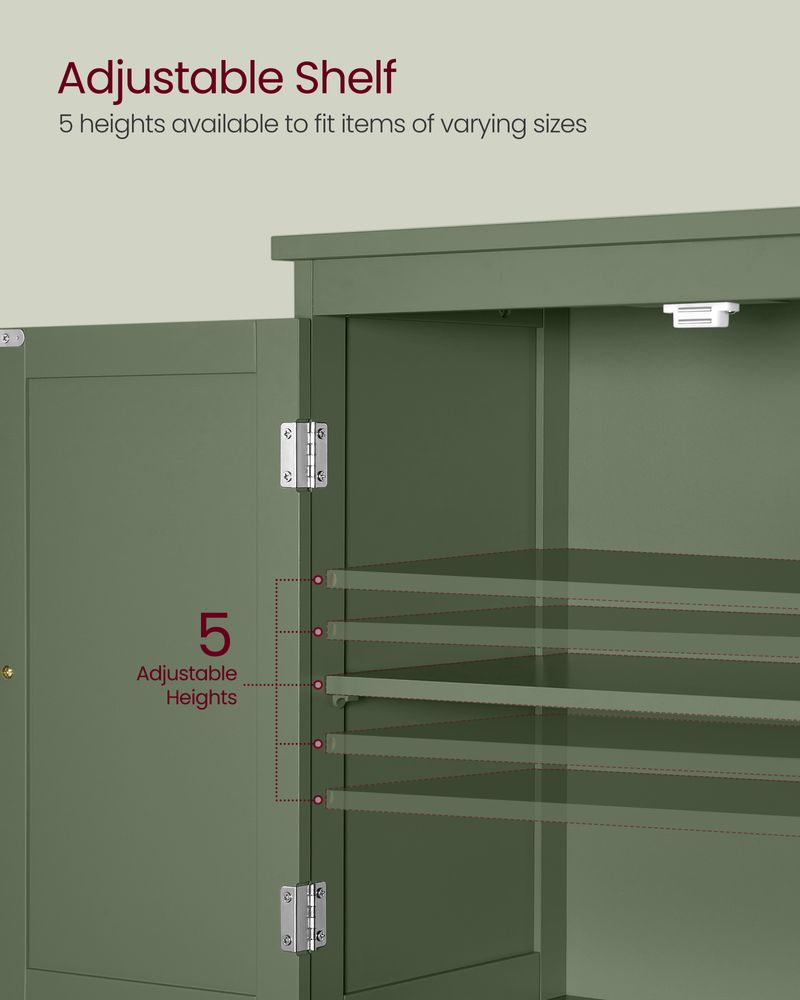 Bathroom Floor Storage Cabinet - 2 Drawers 2 Doors - Freestanding