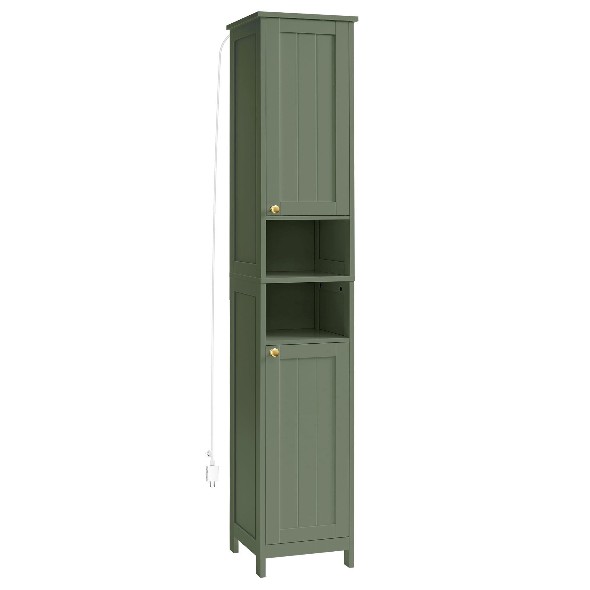 Bathroom Cabinet – Auto LED Lighting – Tall Storage With Adjustable Shelves