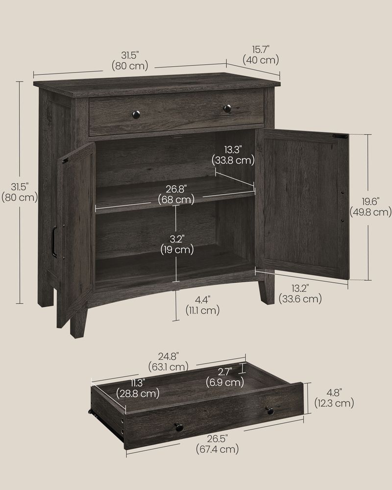 Buffet Cabinet - With Storage And Drawer - Farmhouse Style