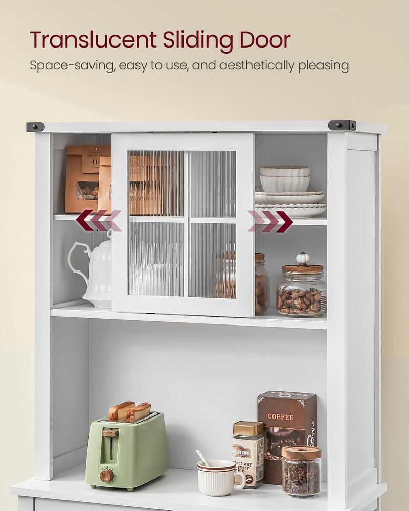 71 Inch Pantry Cabinet With Lights Charging Station Adjustable Shelves
