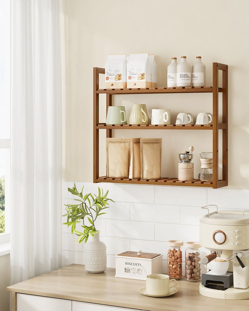 3-Tier Bamboo Bathroom Shelf – Adjustable Shelves – Wall Mount or Freestanding
