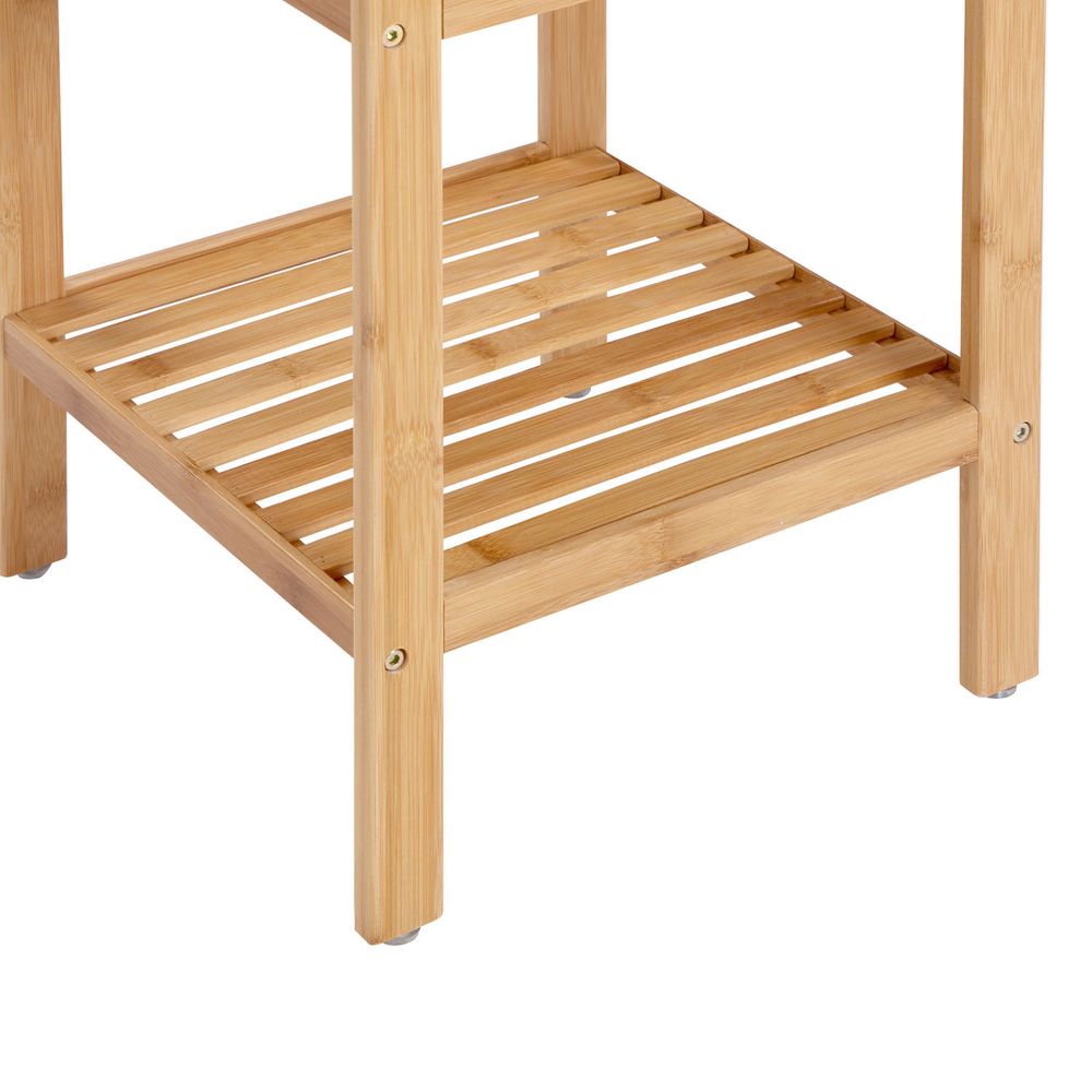 Bathroom Shelf - 4 Tier Bamboo - Slim Storage Rack