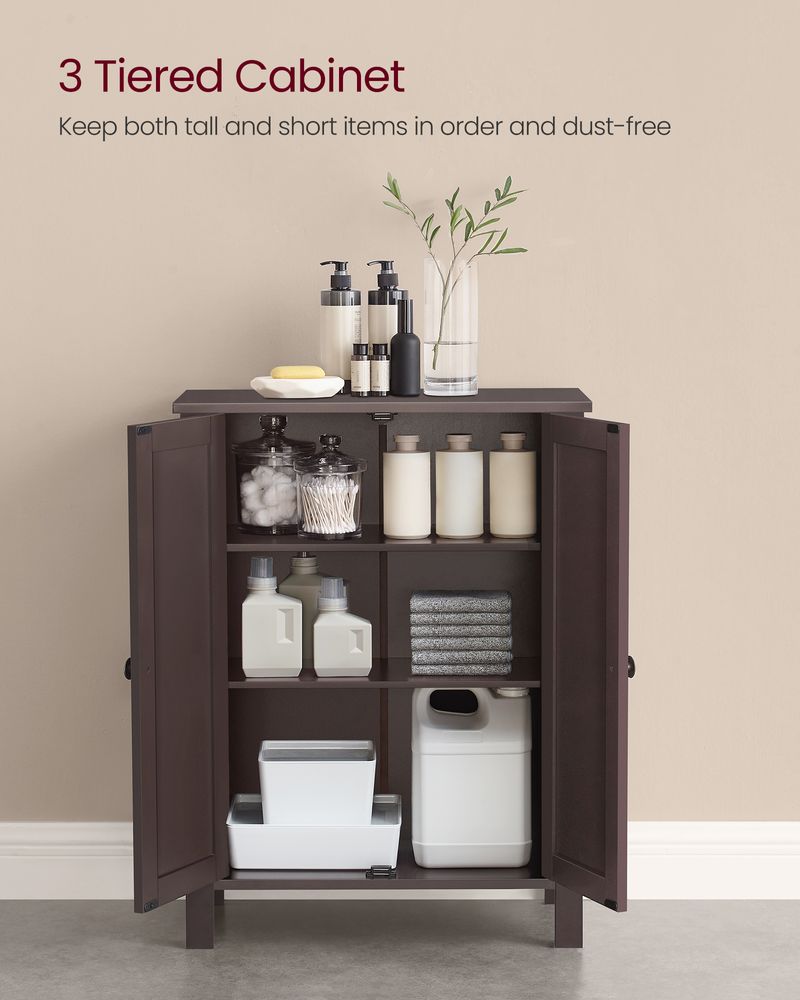 Bathroom Storage Cabinet - 2 Adjustable Shelves - Freestanding