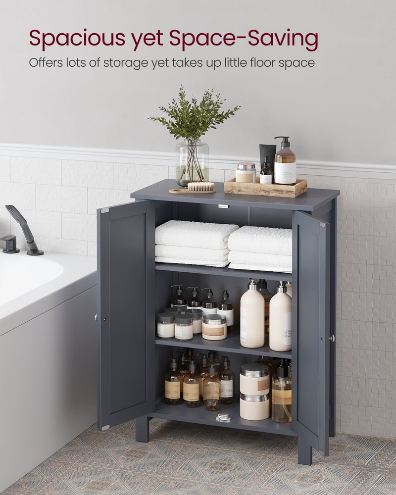 Bathroom Storage Cabinet - 2 Adjustable Shelves - Freestanding