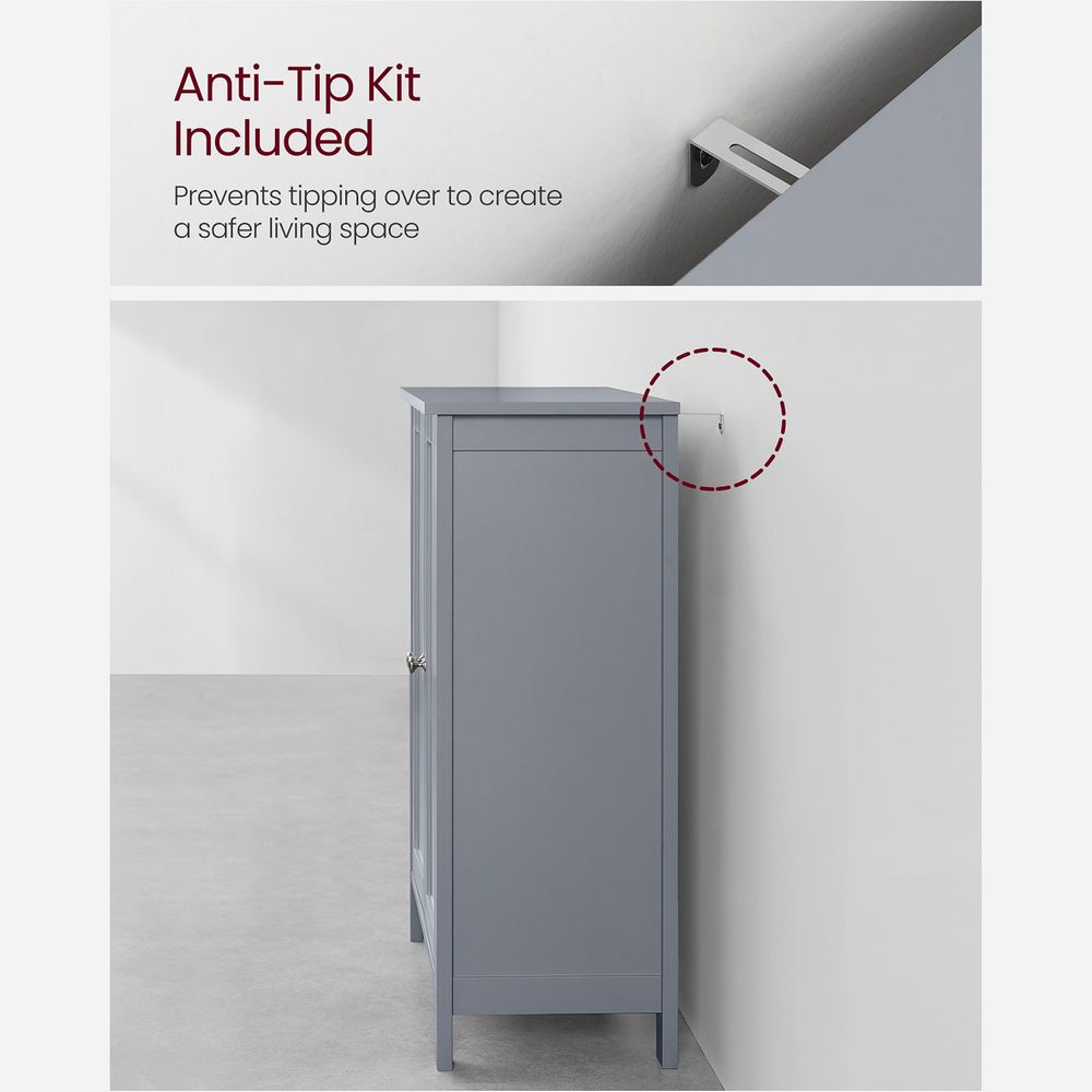 Bathroom Storage Cabinet - 2 Adjustable Shelves - Freestanding