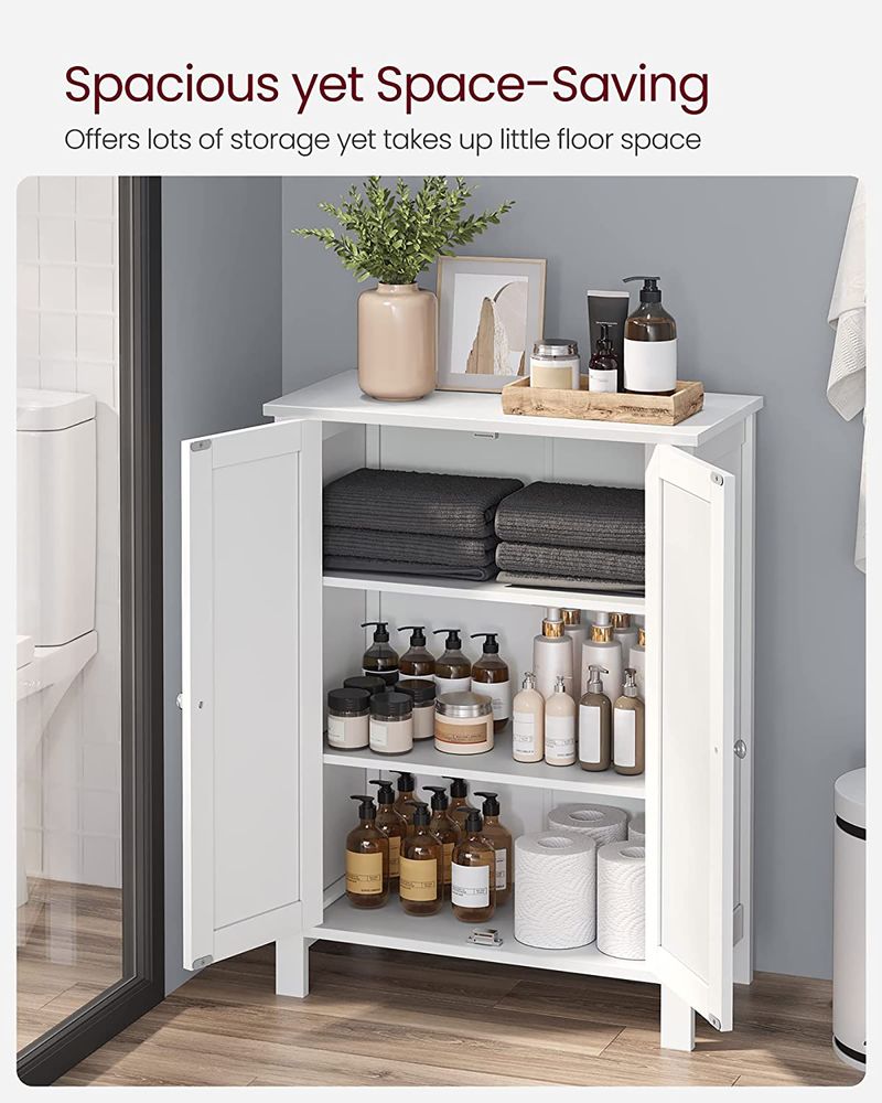 Bathroom Storage Cabinet - 2 Adjustable Shelves - Freestanding