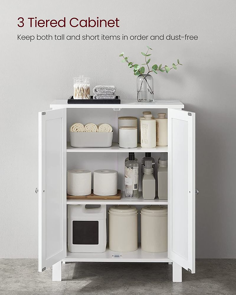 Bathroom Storage Cabinet - 2 Adjustable Shelves - Freestanding