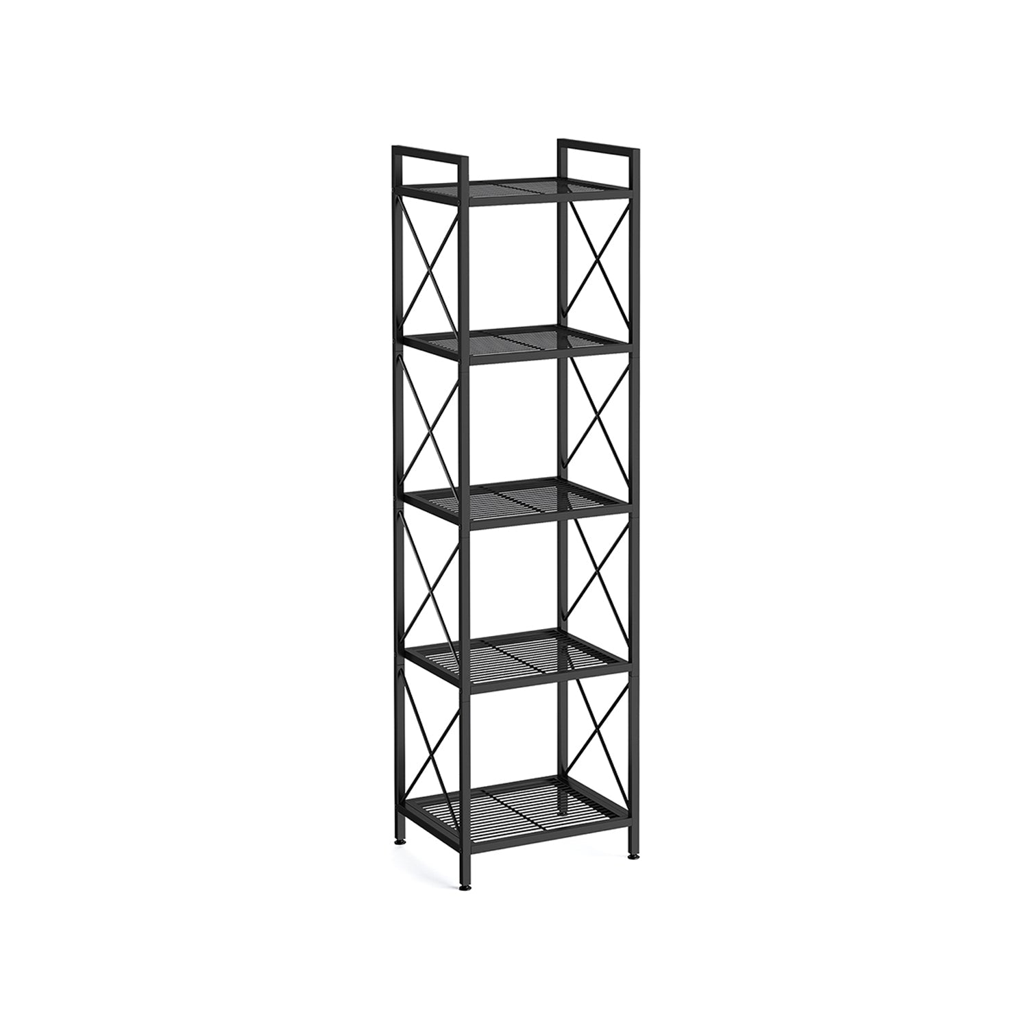 Metal Storage Rack - 5 Tier - X Side Frame Shelving Unit