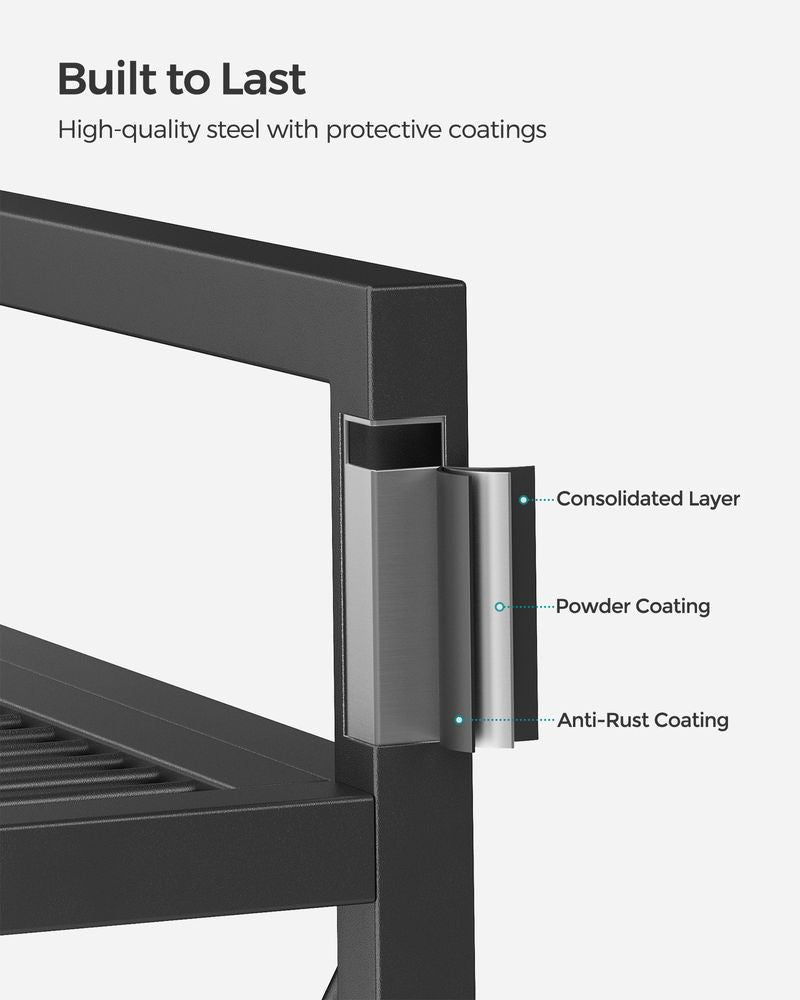 Metal Storage Rack - 5 Tier - X Side Frame Shelving Unit