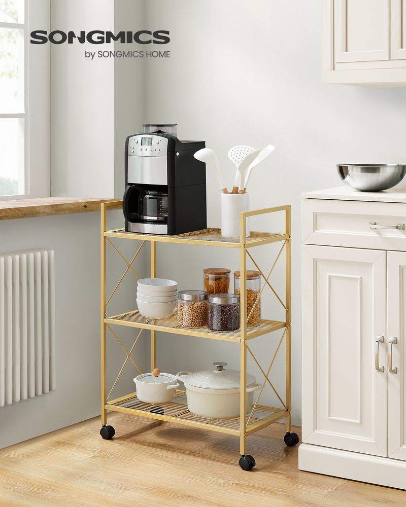 Metal Storage Rack - 3 Tier - With Wheels Or Adjustable Feet