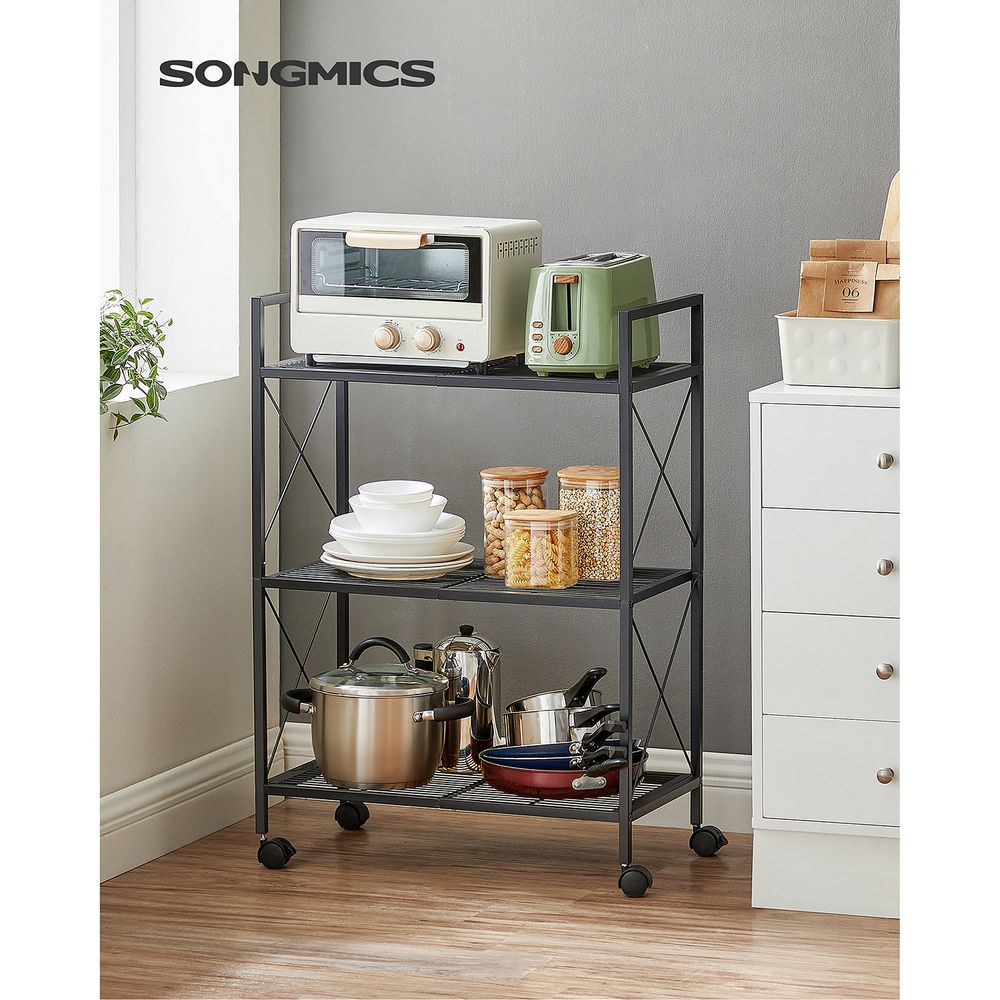 Metal Storage Rack - 3 Tier - With Wheels Or Adjustable Feet