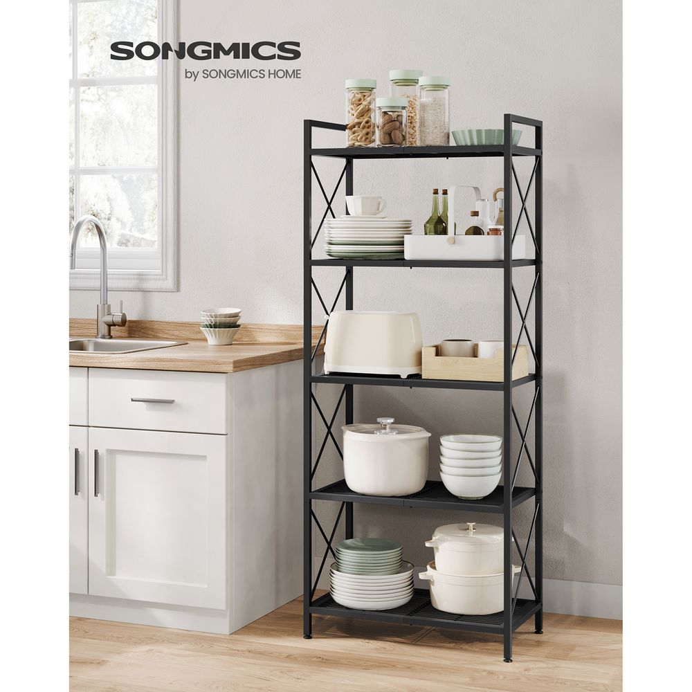 Metal Storage Rack - 5 Tier - X Side Frame Shelving Unit
