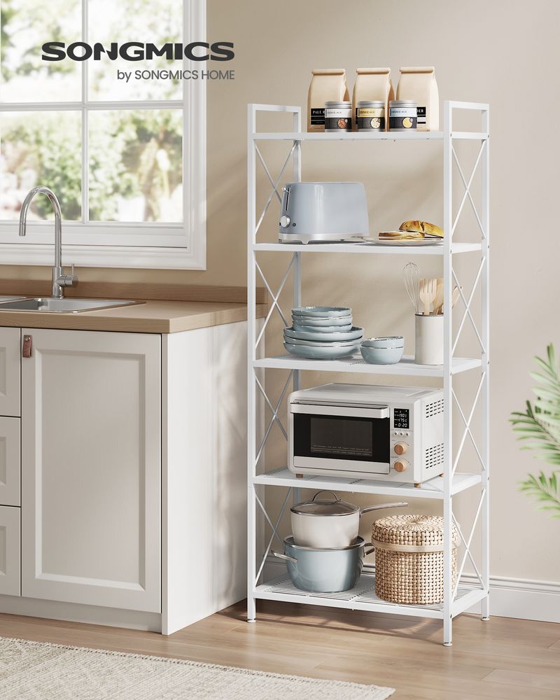 Metal Storage Rack - 5 Tier - X Side Frame Shelving Unit