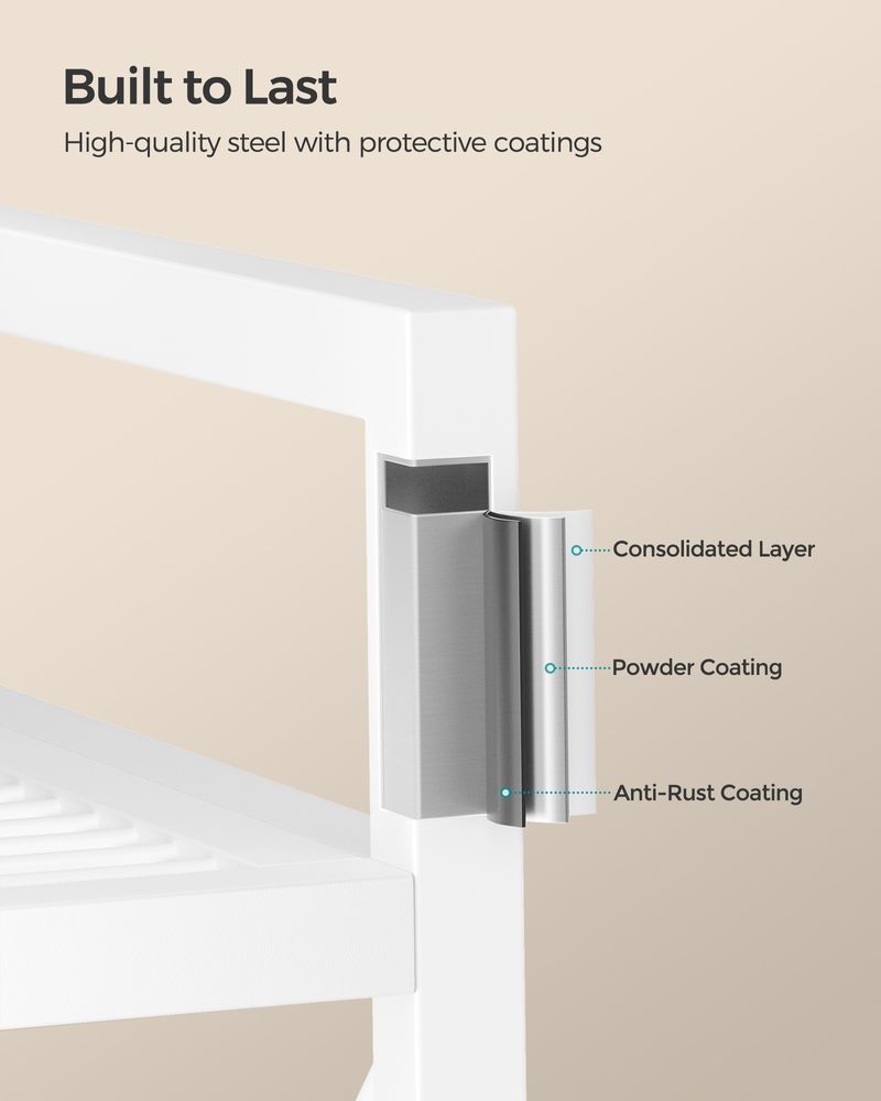 Metal Storage Rack - 5 Tier - X Side Frame Shelving Unit