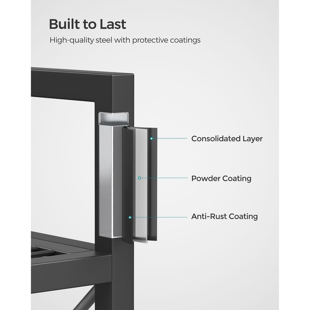 Metal Storage Rack - 3 Tier - With Wheels Or Adjustable Feet