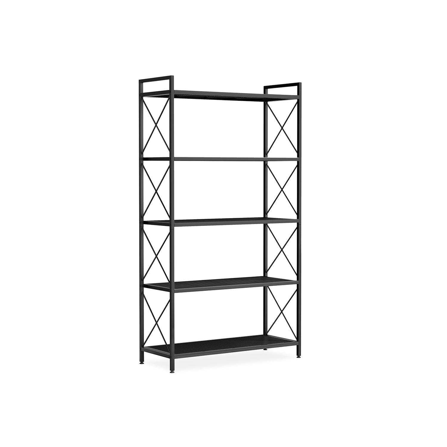Metal Storage Rack - 5 Tier - X Side Frame Shelving Unit