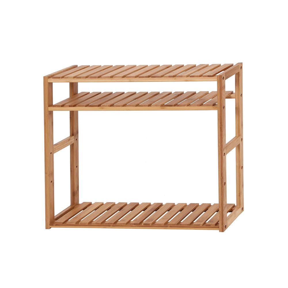 3-Tier Bamboo Bathroom Shelf – Adjustable Shelves – Wall Mount or Freestanding