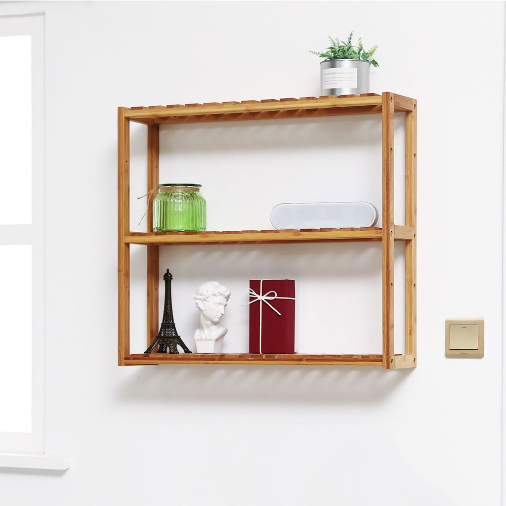 3-Tier Bamboo Bathroom Shelf – Adjustable Shelves – Wall Mount or Freestanding