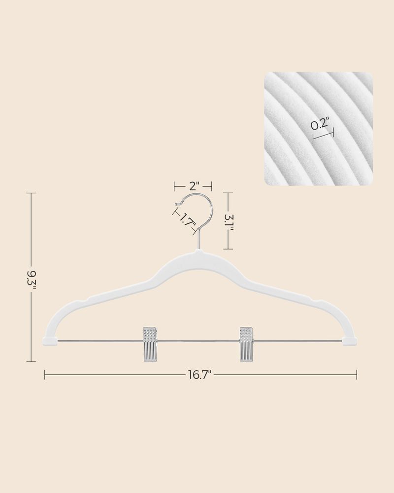 Pants Hangers - Velvet With Adjustable Clips - Set Of 30