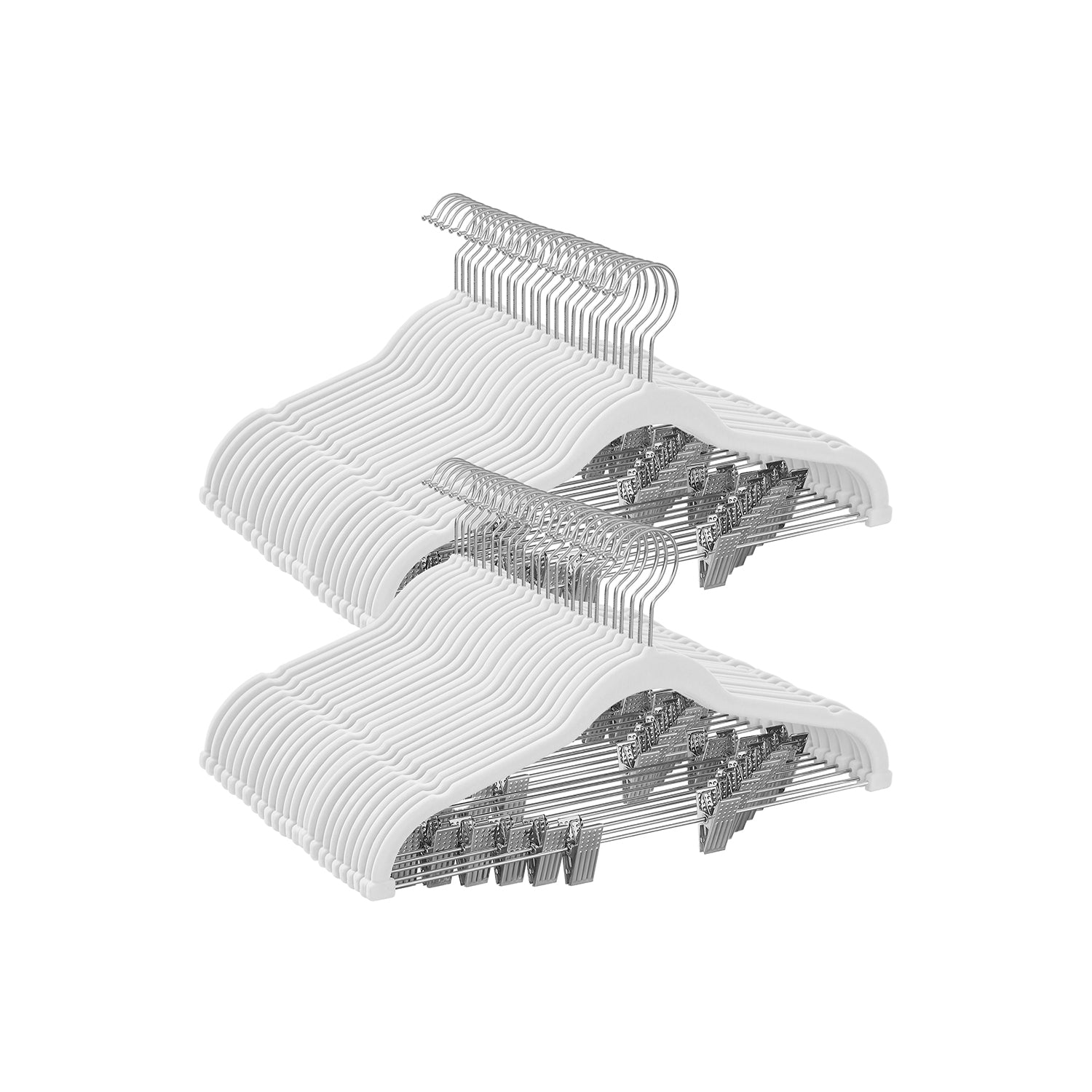 Pants Hangers - Velvet With Adjustable Clips - Set Of 30