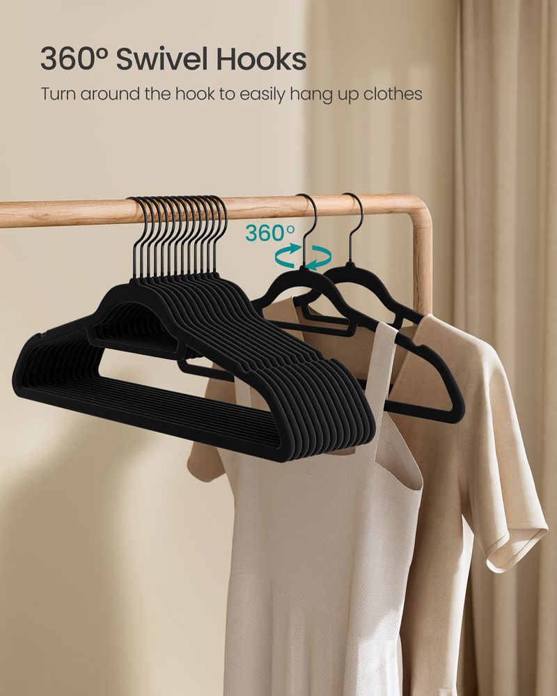 Velvet Clothes Hangers - Wardrobe Organizer - Set Of 30