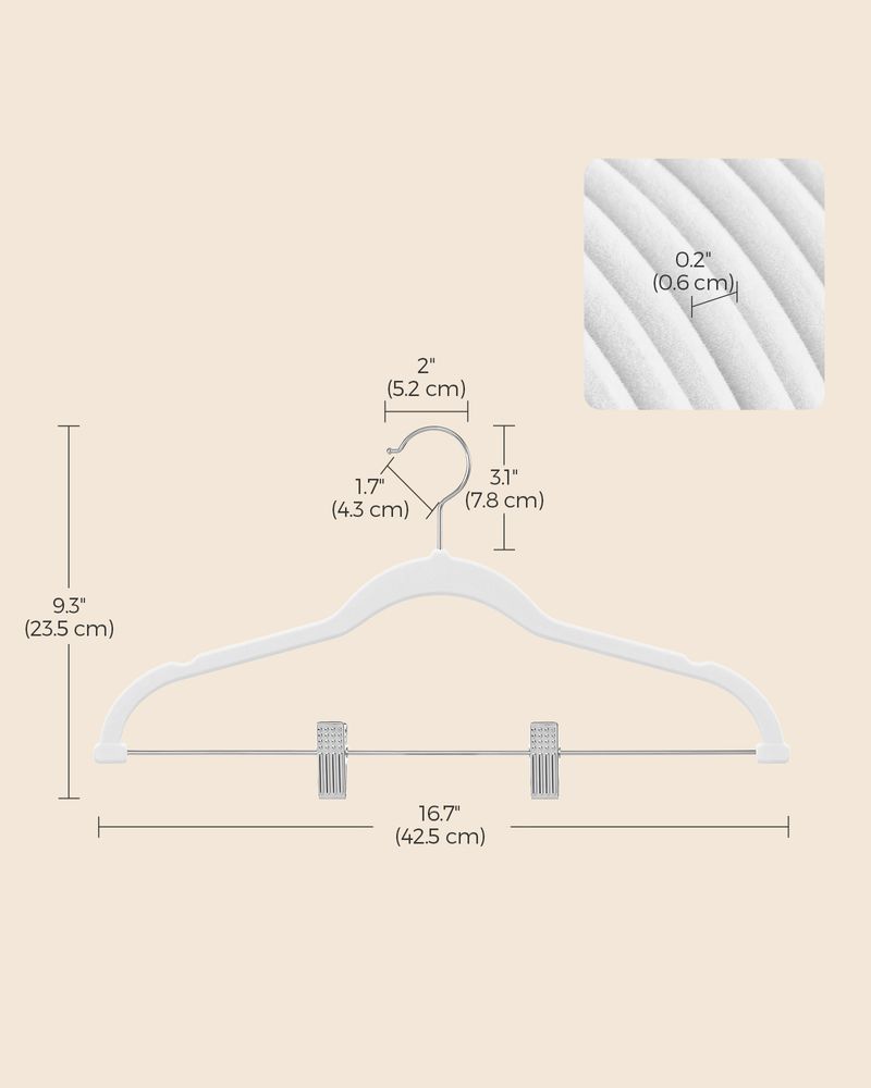 Pants Hangers - Velvet With Adjustable Clips - Set Of 30