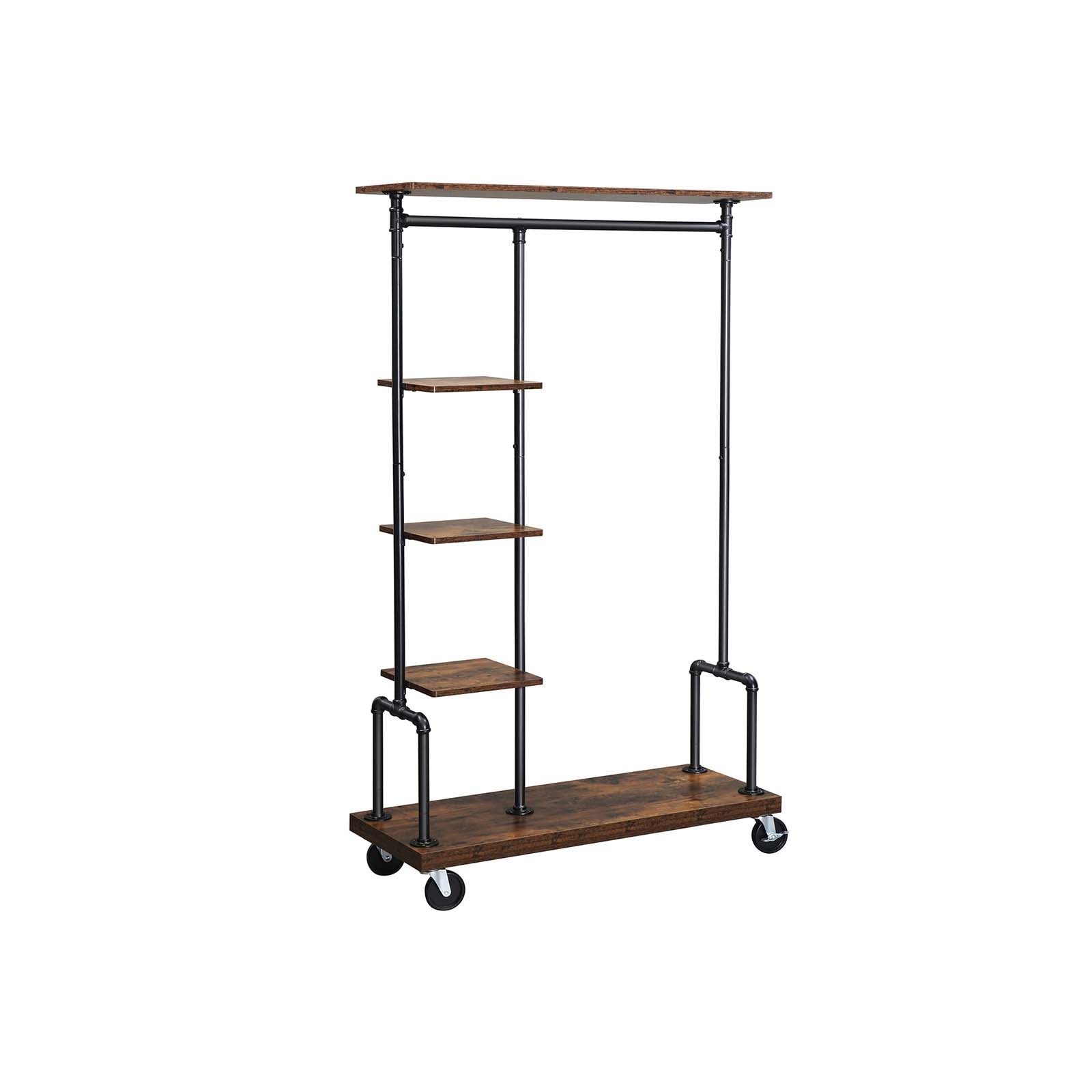 Clothes Rack - Rolling With Wheels - Shelves And Hanging Rail