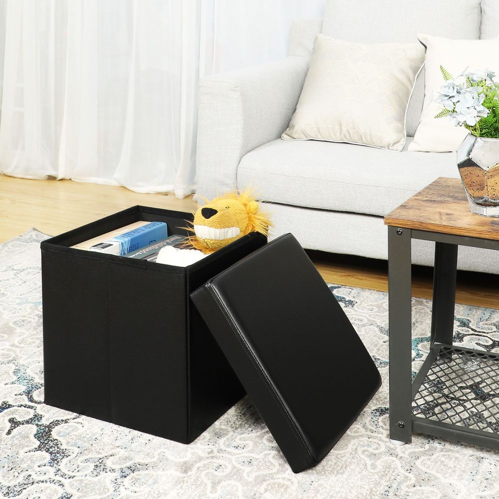 Storage Ottoman Cube - Folding - With Storage And Seating