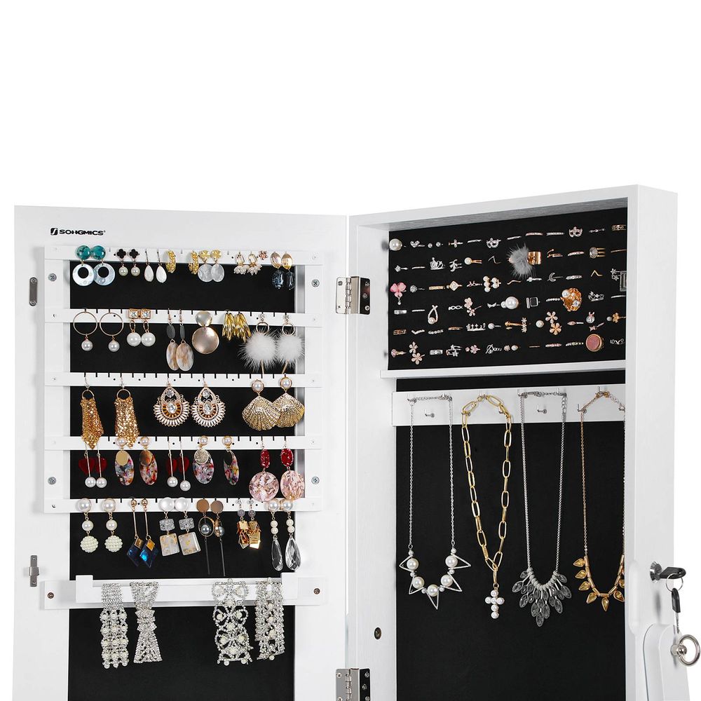 Jewelry Armoire - Freestanding With Mirror - Lockable Storage
