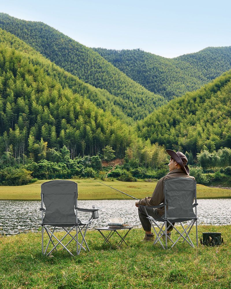 Folding Camping Chairs Set of 2 Portable Outdoor Chairs With Carry Bag