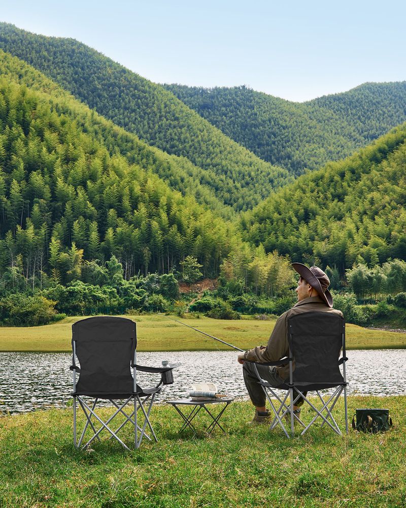 Folding Camping Chairs Set of 2 Portable Outdoor Chairs With Carry Bag