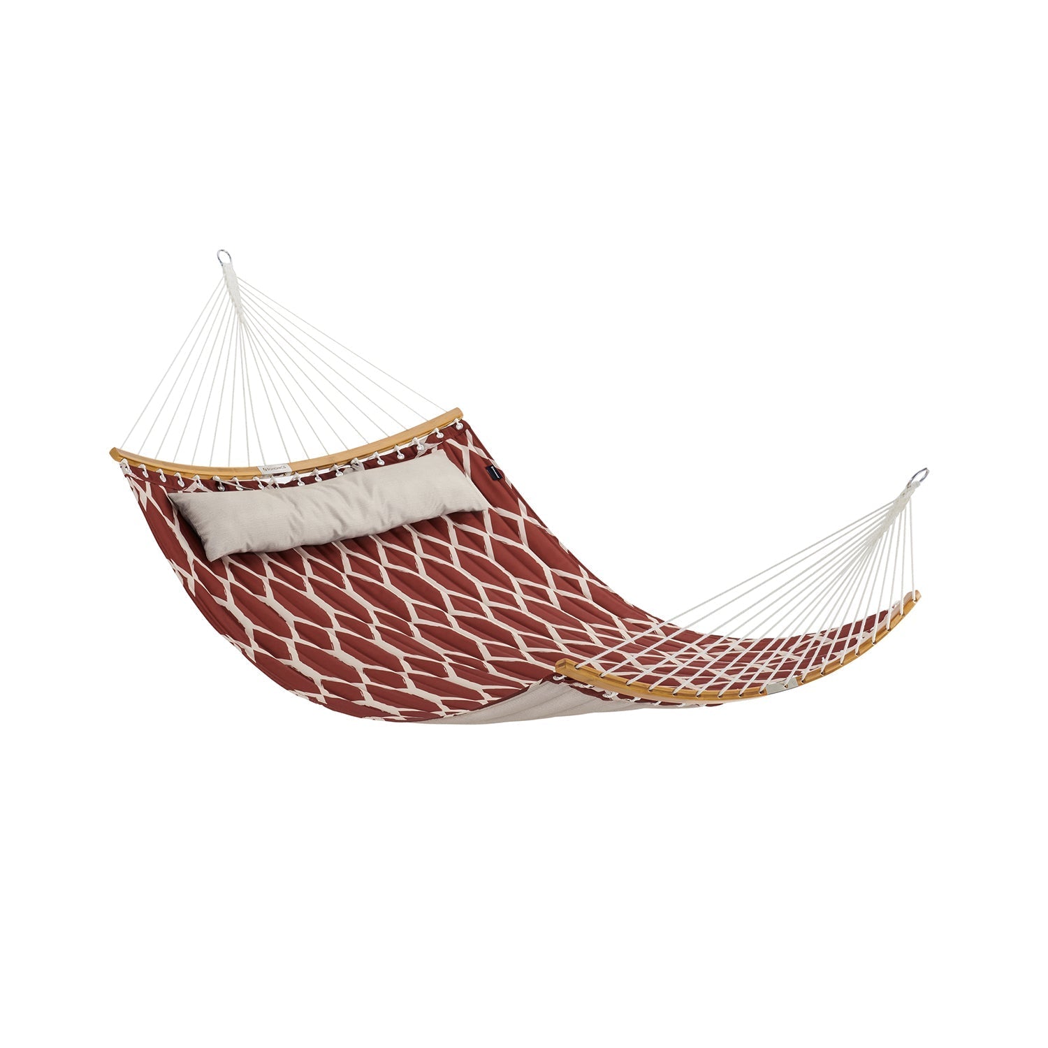 Quilted Hammock With Bamboo Spreader Bars and Pillow Portable Swing Bed