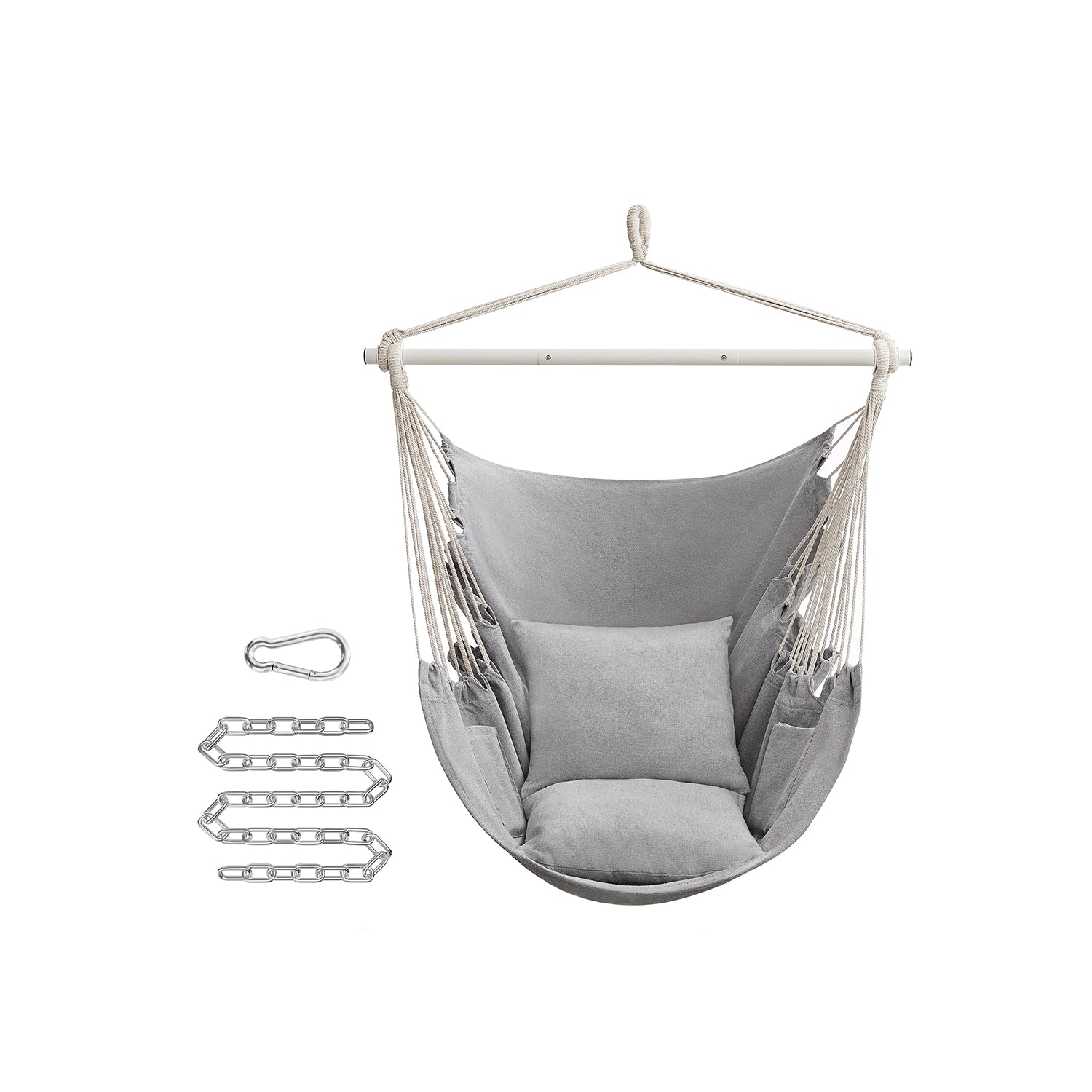 Hammock Chair With 2 Cushions Hanging Swing Chair With Pockets