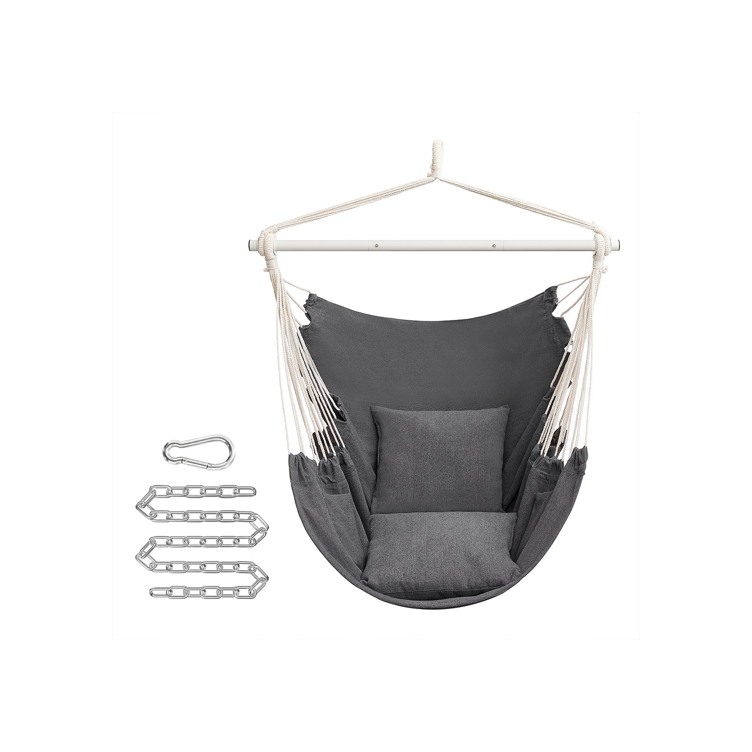 Hammock Chair With 2 Cushions Hanging Swing Chair With Pockets