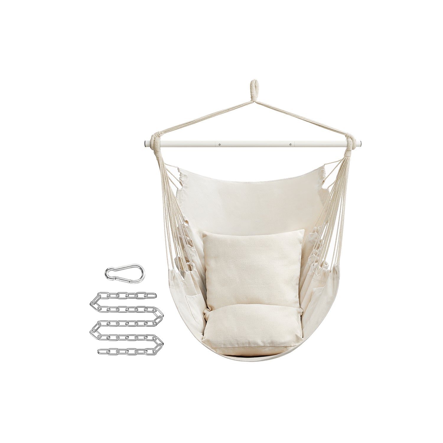 Hammock Chair With 2 Cushions Hanging Swing Chair With Pockets