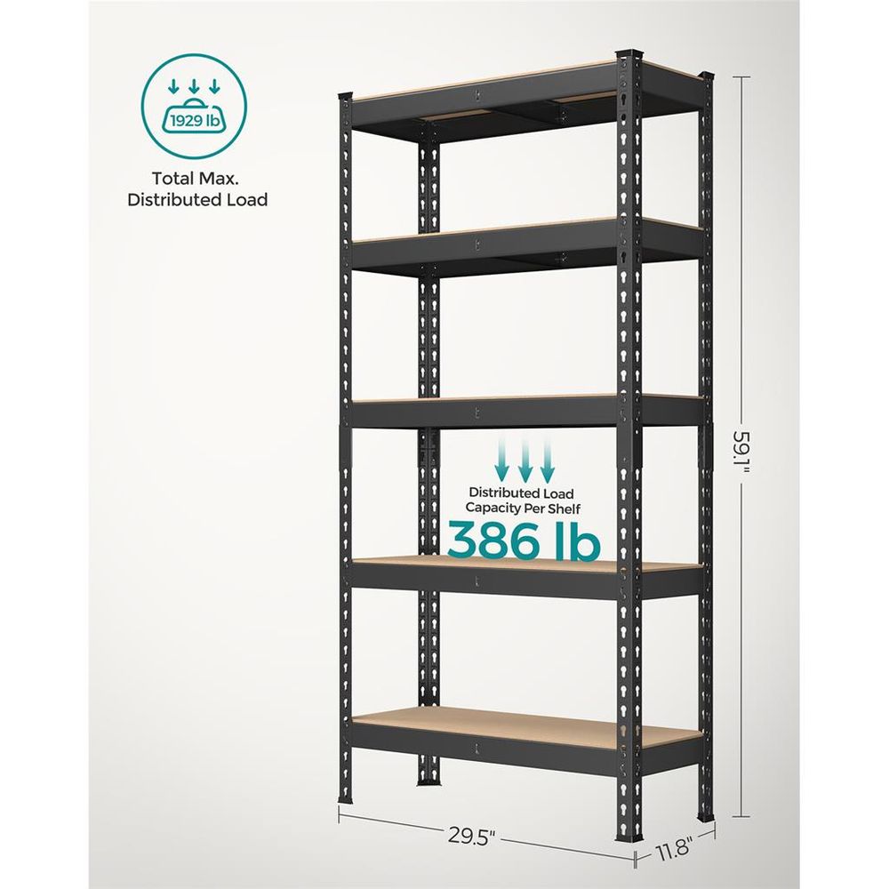Storage Shelves - 5 Tier - Set Of 2 - Adjustable Heavy Duty