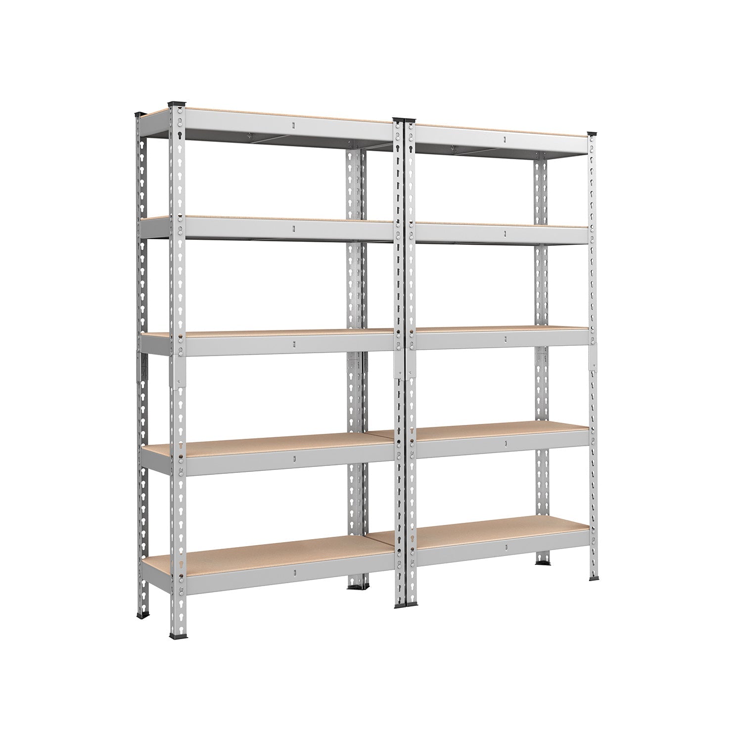 5-Tier Storage Shelves Set of 2 – Adjustable Shelving – Heavy-Duty Metal Rack