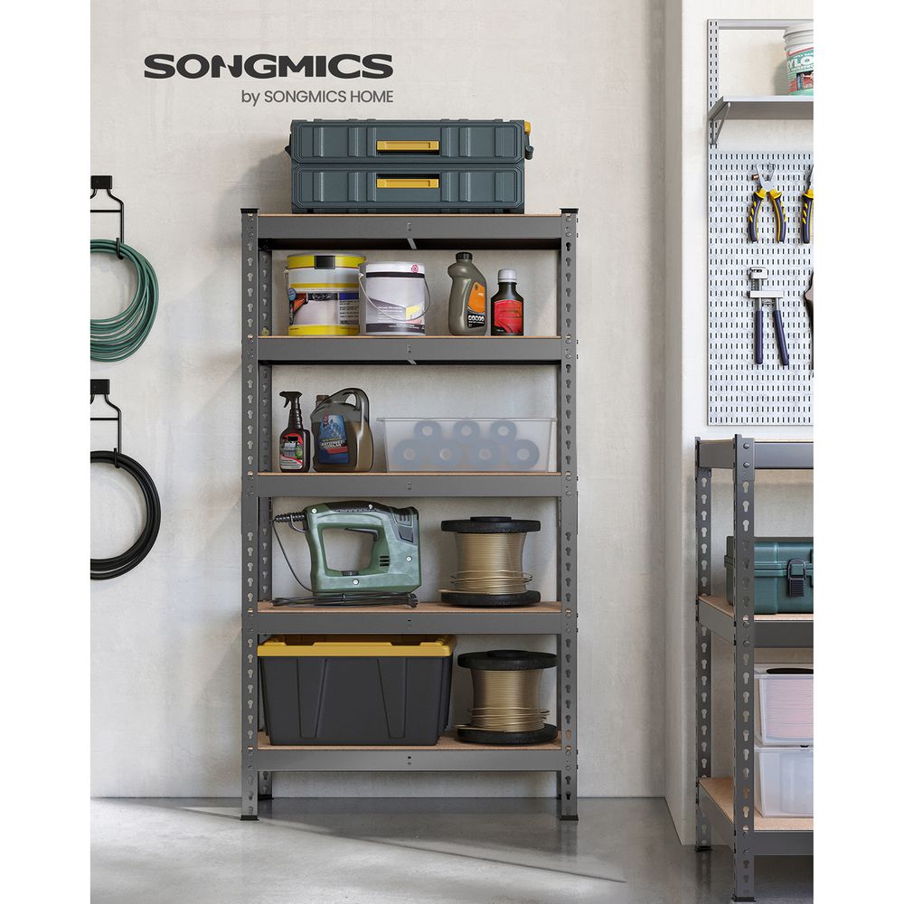 5-Tier Garage Storage Shelf – Adjustable – Heavy-Duty Metal Rack