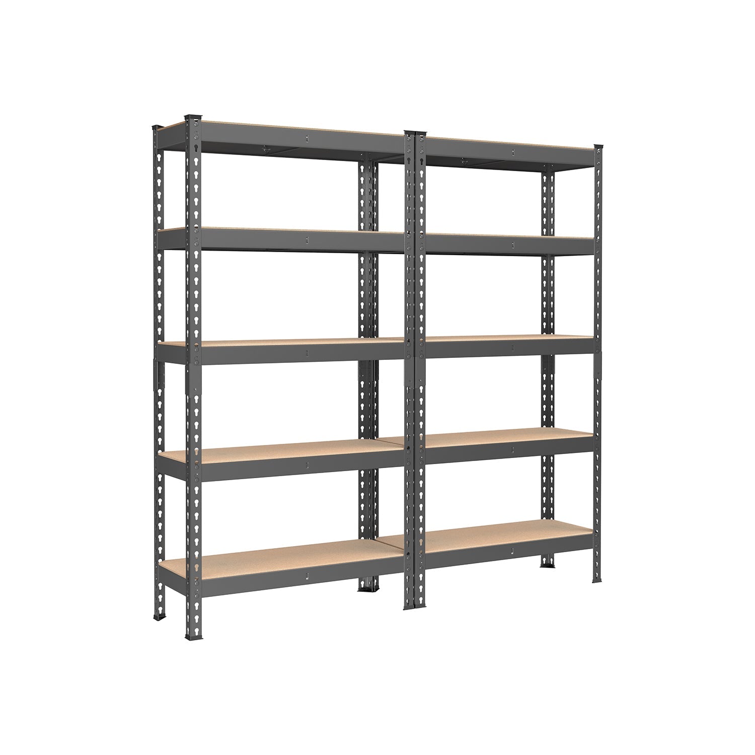 5-Tier Storage Shelves Set of 2 – Adjustable Shelving – Heavy-Duty Metal Rack